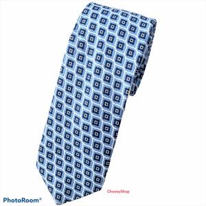 TIE NWT TED BAKER Skinny Cotton Blue,Navy & White Tie